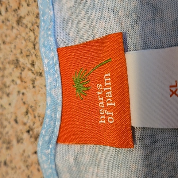 ♥️5 for $25♥️ Hearts of Palm Cap-Sleeved Tee Tropical Colors Women size XL - Picture 5 of 10